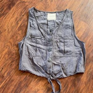 Altar'd State Gray Button-Front Tank Top